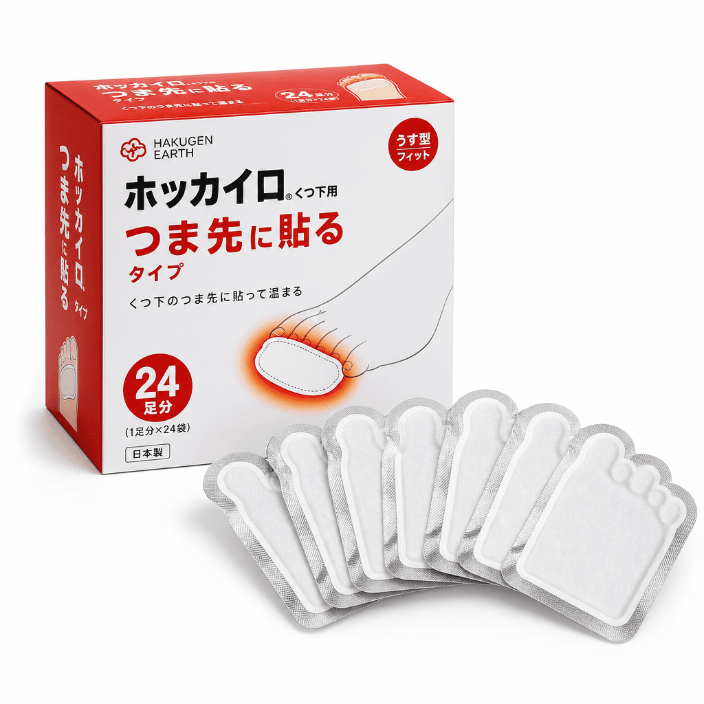 白元アース ホッカイロ つま先用 貼るカイロ 24足分 圖片 1