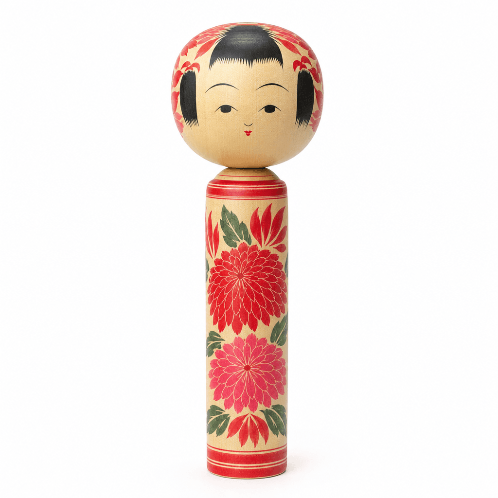 こけし 伝統木彫り人形 (約18cm) 圖片 1